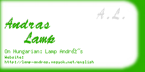 andras lamp business card